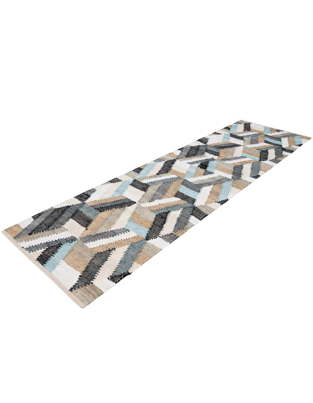 Blue 3' x 10' Chindi Cotton Runner Rug