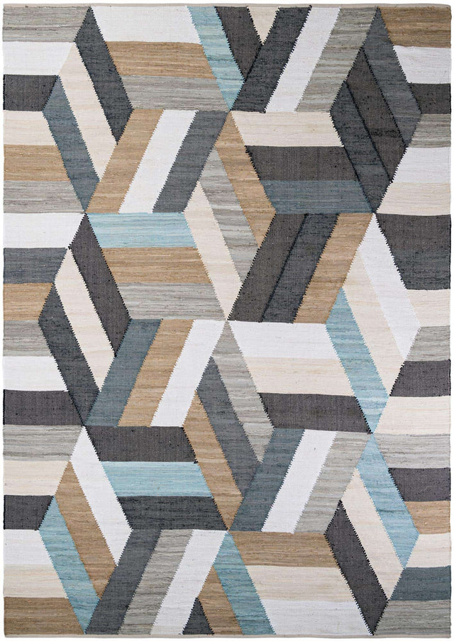 Blue 10' x 14' 1 Chindi Cotton Rectangle Rug