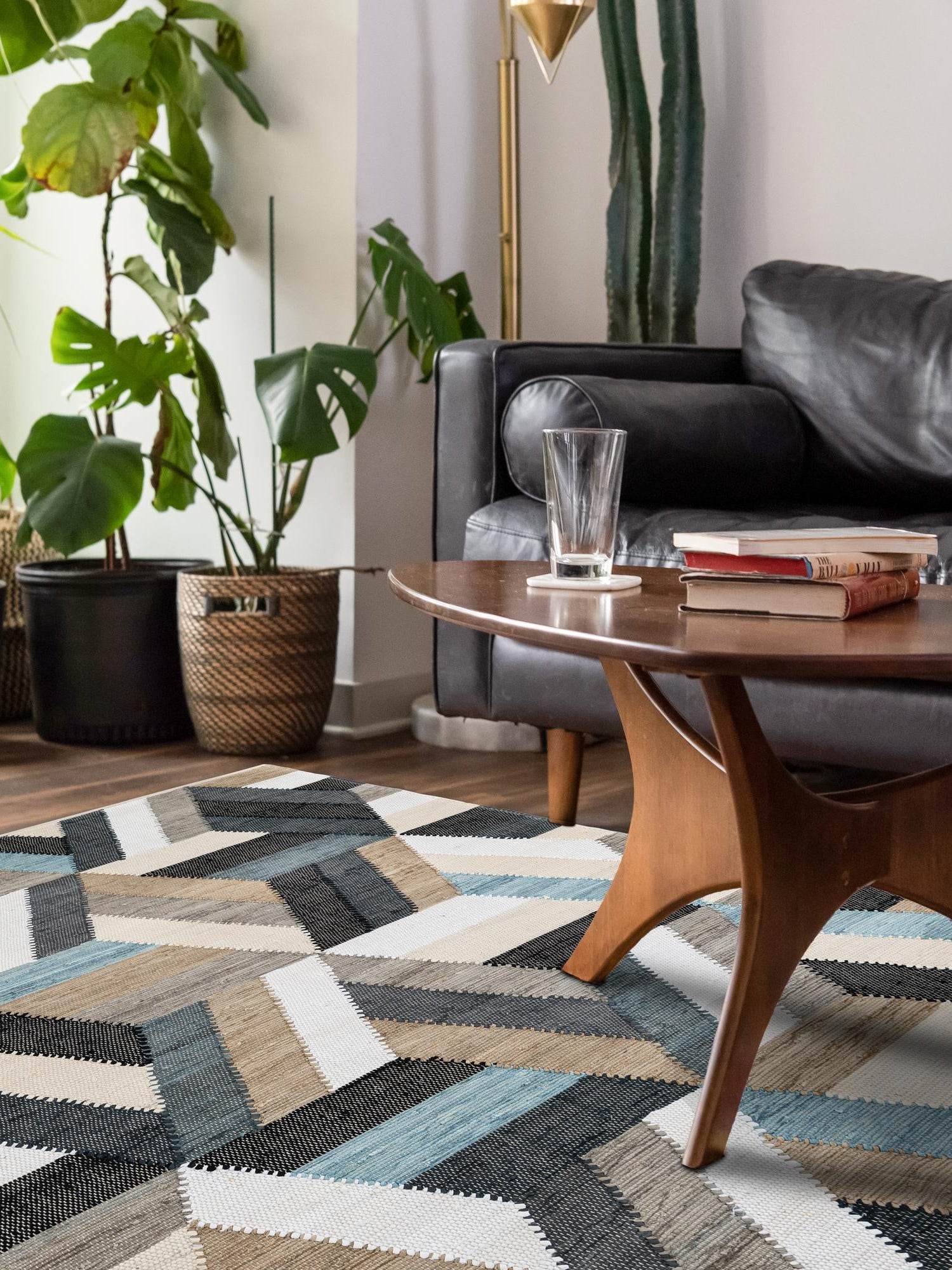 Blue 9' x 12' Chindi Cotton Rectangle Area Rug Interior Design Home Decor Carpet Mat for Sale at Rug Engine
