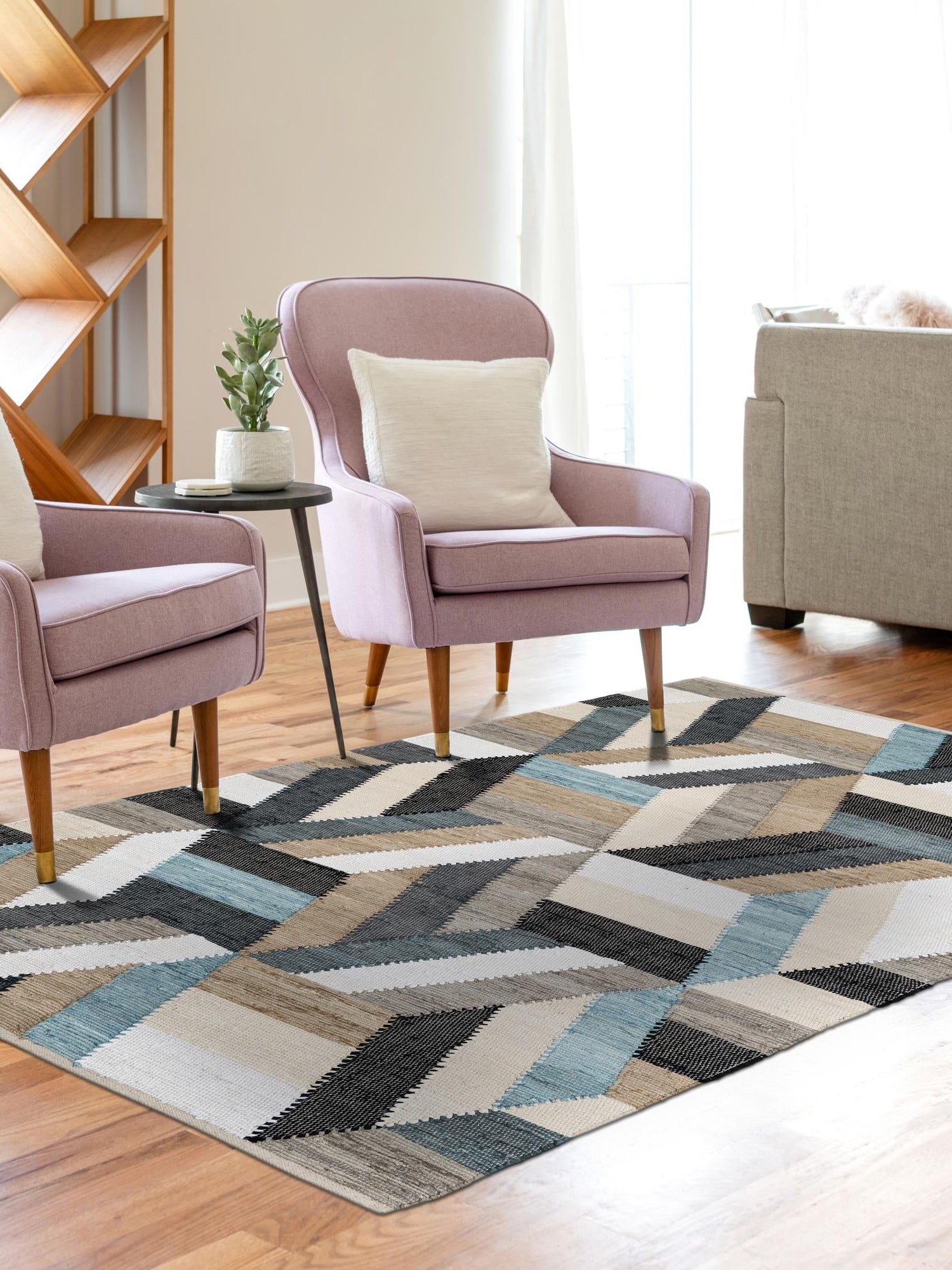 Blue 10' x 14' 1 Chindi Cotton Rectangle Area Rug Interior Design Home Decor Carpet Mat for Sale at Rug Engine