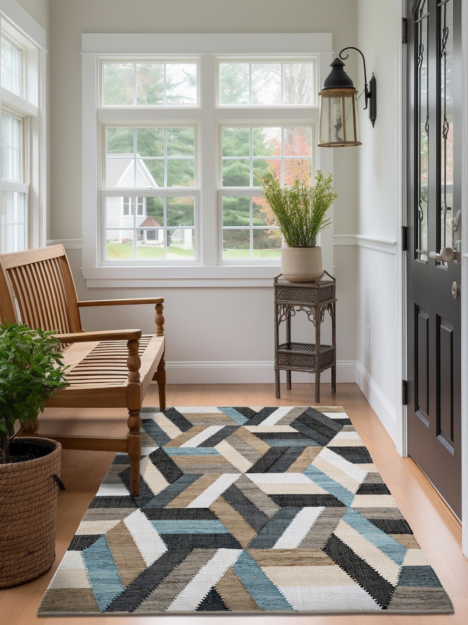 Blue 10' x 14' 1 Chindi Cotton Rectangle Area Rug Interior Design Home Decor Carpet Mat for Sale at Rug Engine