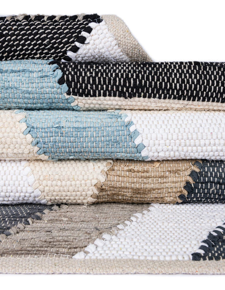 Blue 9' x 12' Chindi Cotton Rectangle Area Rug Interior Design Home Decor Carpet Mat for Sale at Rug Engine