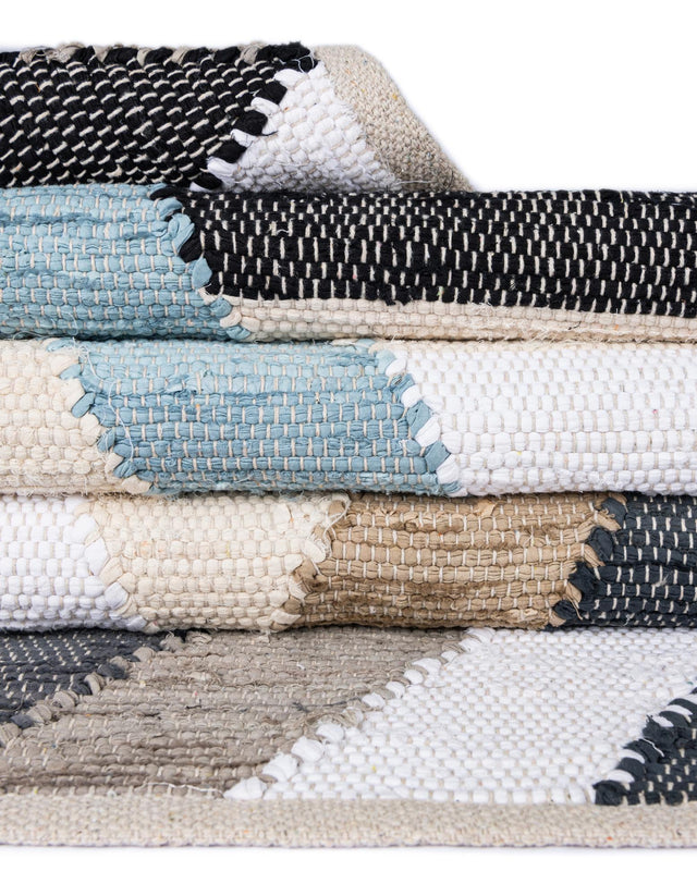 Blue 8' x 10' Chindi Cotton Rectangle Rug