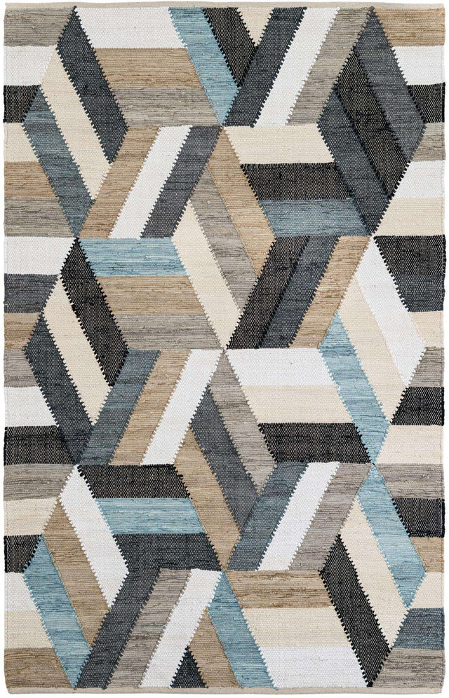 Blue 5' 1 x 8' Chindi Cotton Rectangle Rug