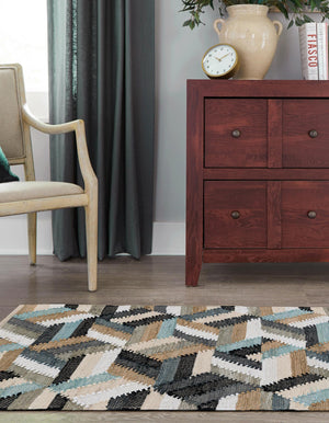 Blue 3' x 10' Chindi Cotton Runner Rug