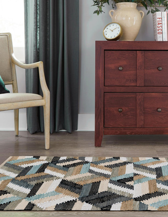 Blue 3' x 10' Chindi Cotton Runner Rug