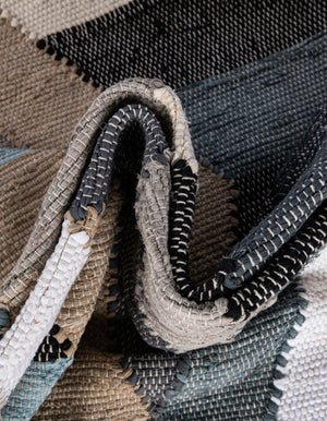 Blue 3' x 10' Chindi Cotton Runner Rug