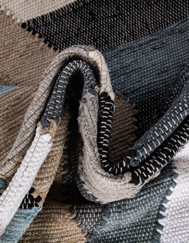 Blue 3' x 10' Chindi Cotton Runner Rug