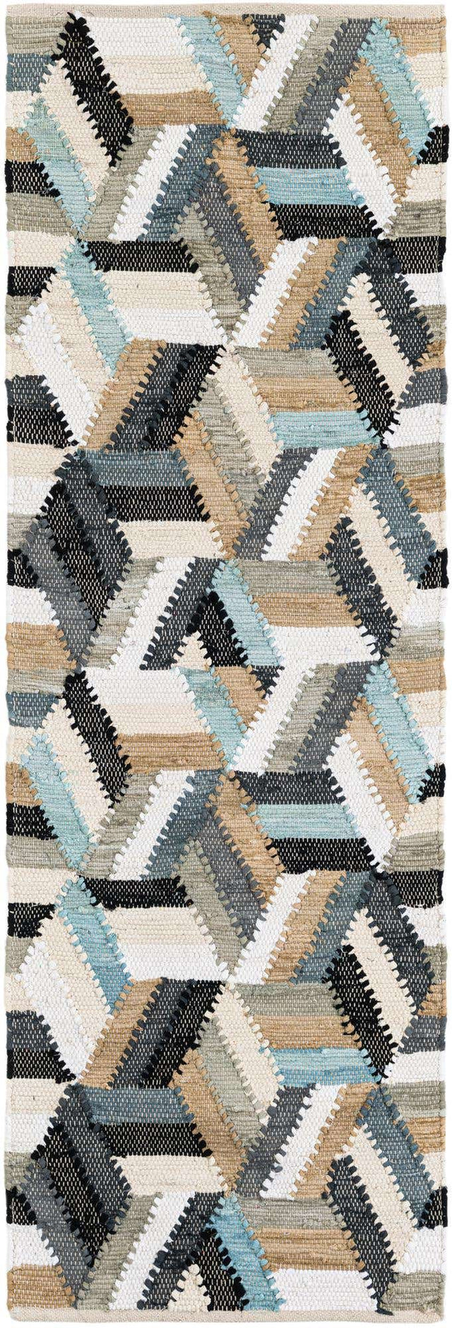 Blue 2' x 6' 1 Chindi Cotton Runner Rug