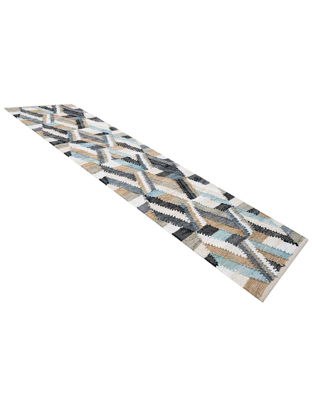 Blue 2' x 8' Chindi Cotton Runner Rug