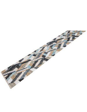Blue 2' x 8' Chindi Cotton Runner Rug