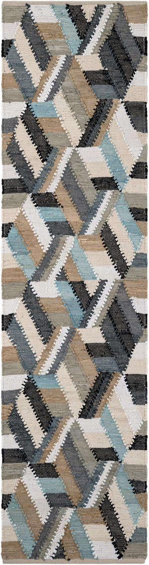 Blue 2' x 8' Chindi Cotton Runner Rug