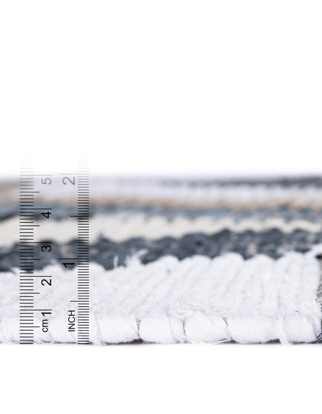 Blue 7' 10 x 7' 10 Chindi Cotton Square Area Rug Interior Design Home Decor Carpet Mat for Sale at Rug Engine