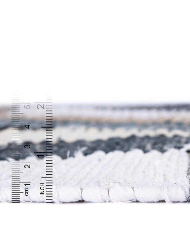 Blue 8' x 8' Chindi Cotton Square Rug