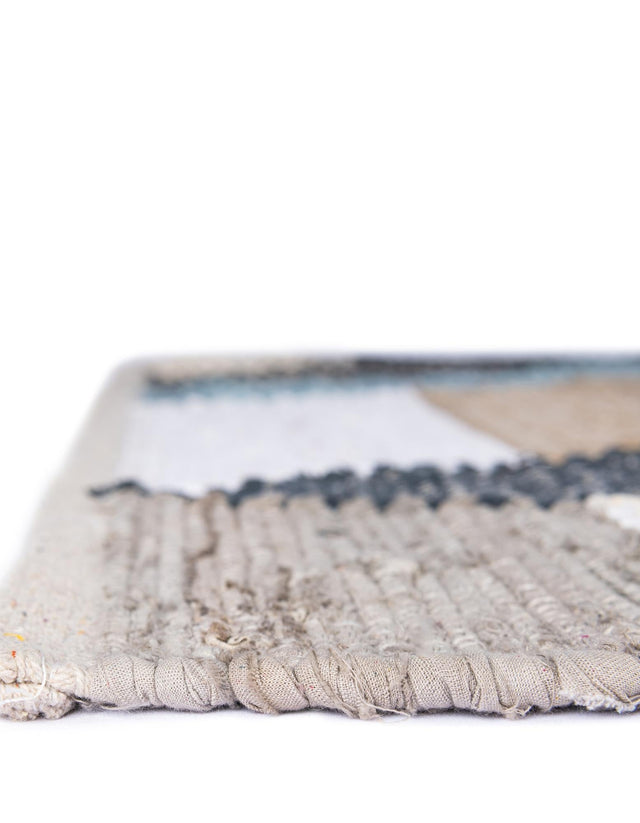 Blue 8' x 8' Chindi Cotton Square Rug