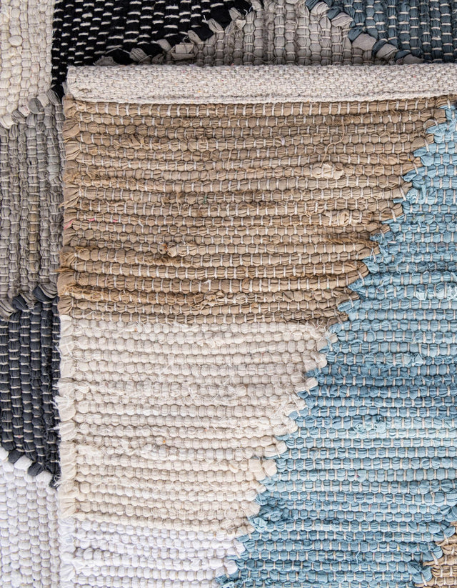 Blue 8' x 8' Chindi Cotton Square Rug