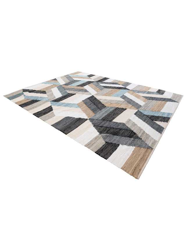 Blue 8' x 10' Chindi Cotton Rectangle Rug
