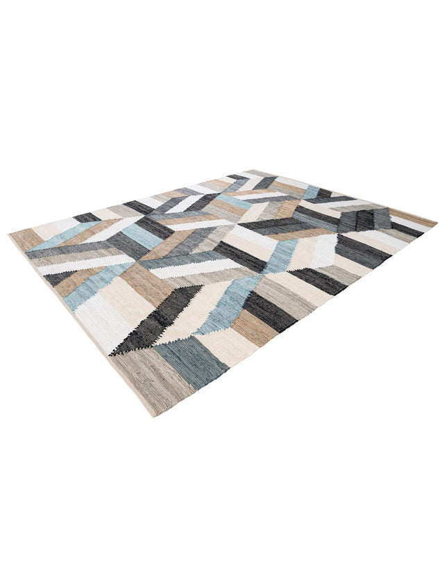 Blue 8' x 10' Chindi Cotton Rectangle Rug