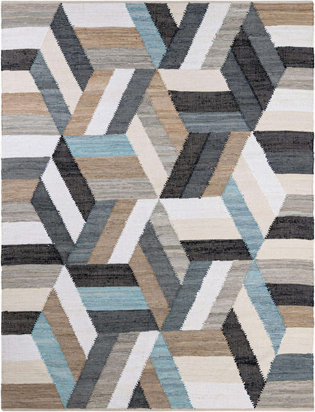 Blue 8' x 10' Chindi Cotton Rectangle Rug