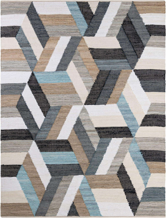 Blue 8' x 10' Chindi Cotton Rectangle Rug