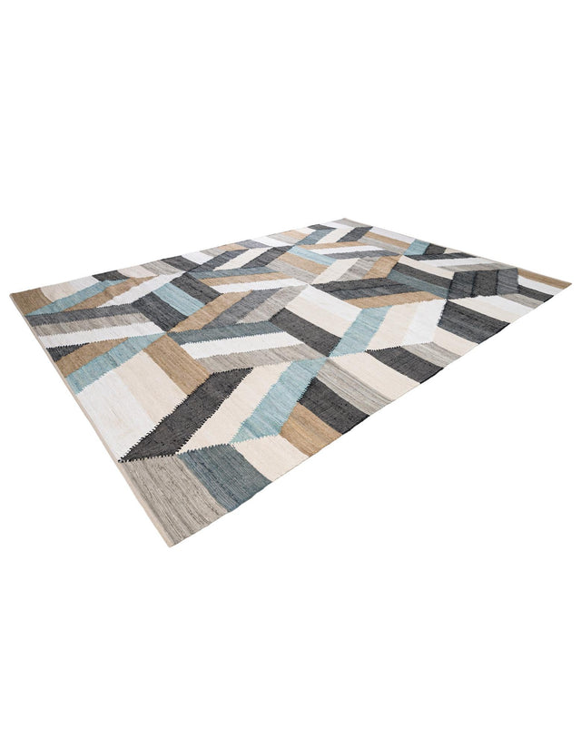 Blue 9' x 12' Chindi Cotton Rectangle Rug