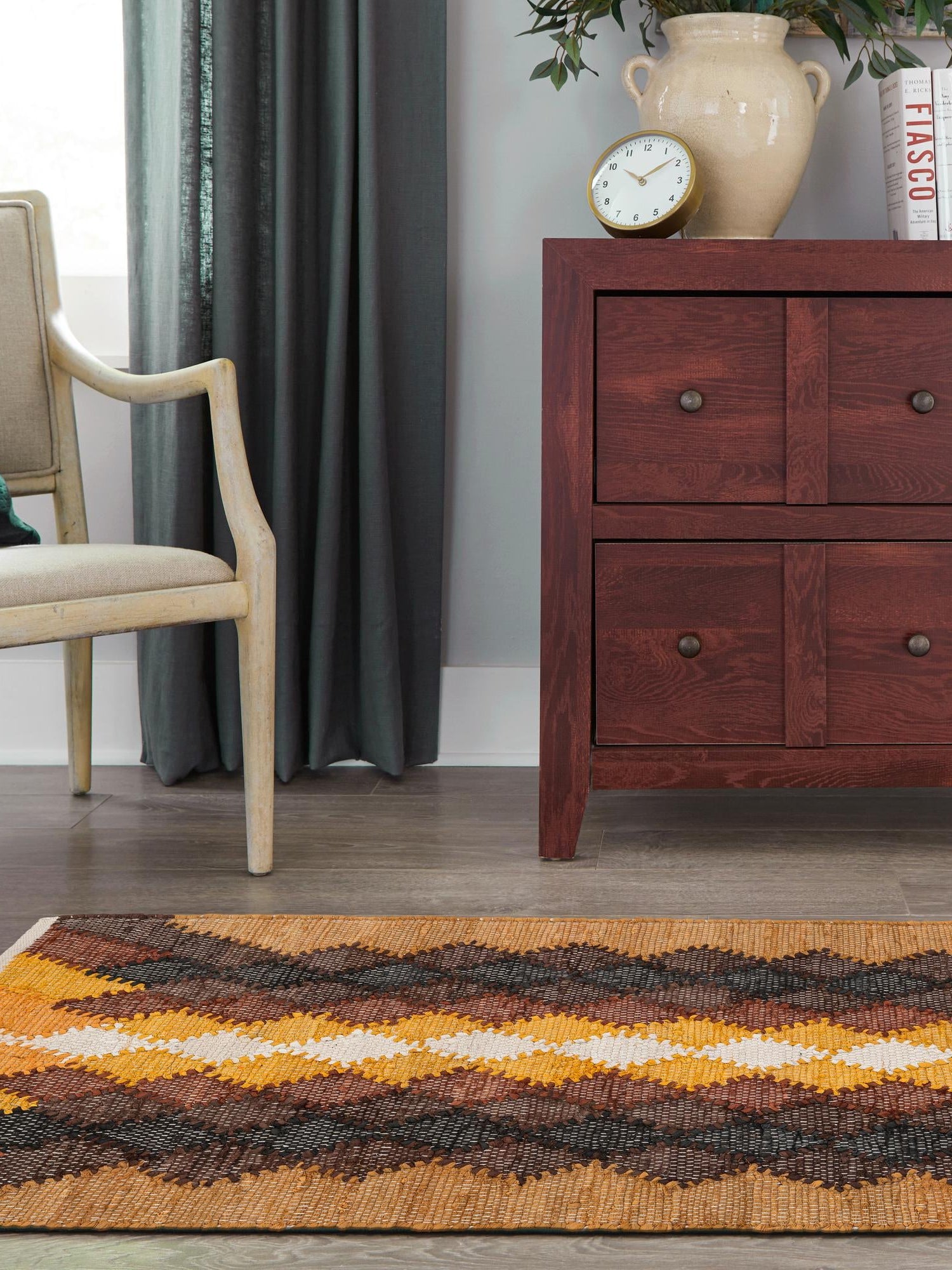 Brown Yellow Black 2' x 8' Chindi Cotton Runner Area Rug Interior Design Home Decor Carpet Mat for Sale at Rug Engine