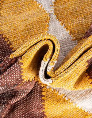 Brown Yellow Black 3' x 10' Chindi Cotton Runner Rug