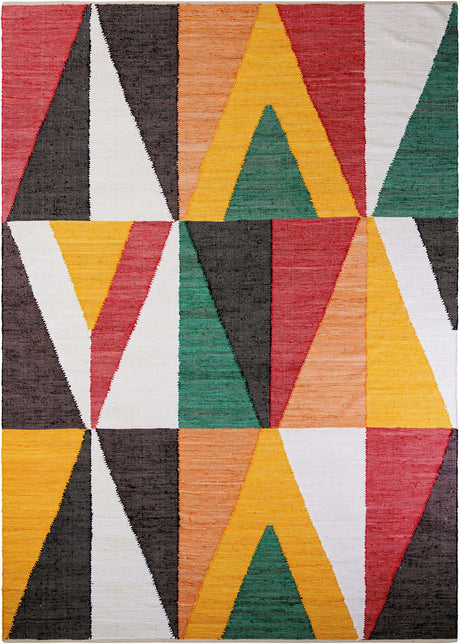 Multicolor 10' x 14' 1 Chindi Cotton Rectangle Rug
