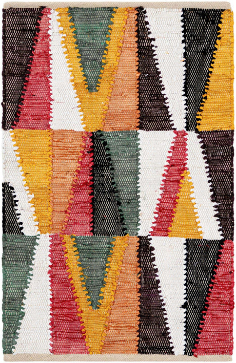 Multicolor 2' x 3' 1 Chindi Cotton Rectangle Rug
