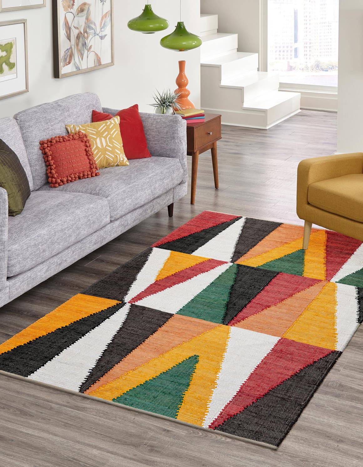 Multicolor 7' 10 x 10' Chindi Cotton Rectangle Area Rug Interior Design Home Decor Carpet Mat for Sale at Rug Engine