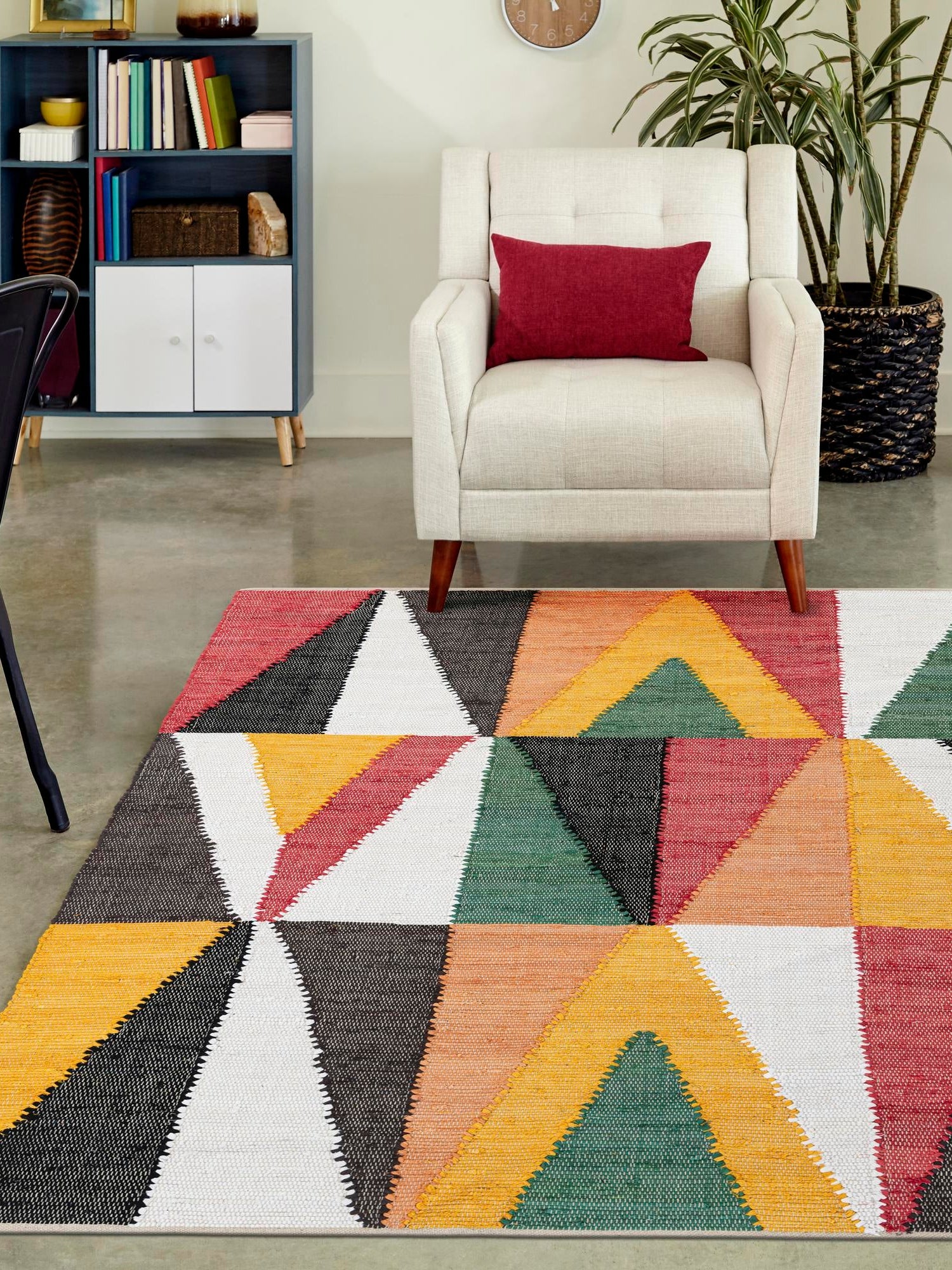 Multicolor 6' 1 x 9' Chindi Cotton Rectangle Area Rug Interior Design Home Decor Carpet Mat for Sale at Rug Engine
