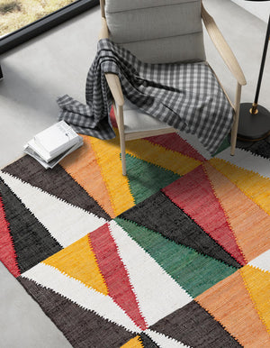 Multicolor 8' x 10' Chindi Cotton Rectangle Rug
