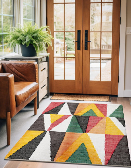 Multicolor 7' 10 x 10' Chindi Cotton Rectangle Area Rug Interior Design Home Decor Carpet Mat for Sale at Rug Engine
