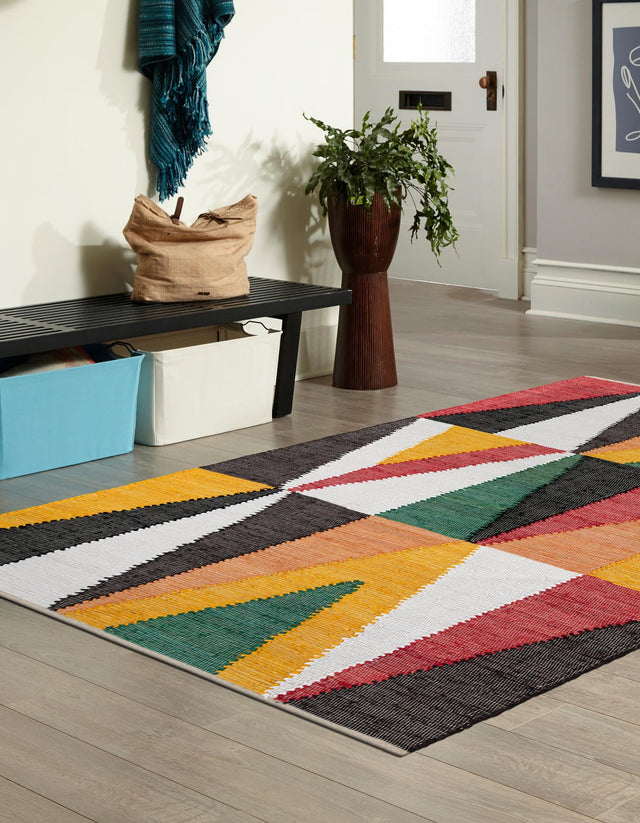 Multicolor 9' x 12' Chindi Cotton Rectangle Rug