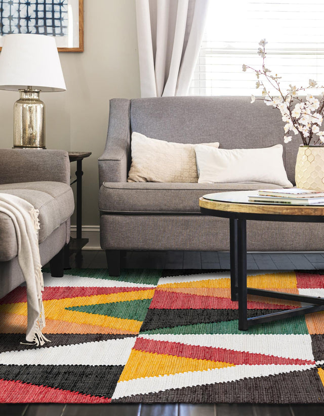 Multicolor 5' 1 x 8' Chindi Cotton Rectangle Rug