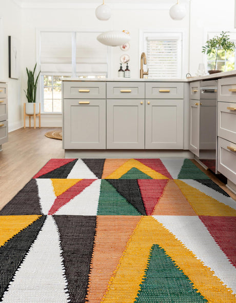 Multicolor 5' 1 x 8' Chindi Cotton Rectangle Area Rug Interior Design Home Decor Carpet Mat for Sale at Rug Engine