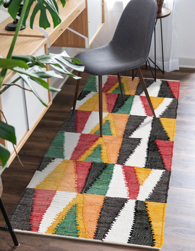 Multicolor 2' x 8' Chindi Cotton Runner Rug