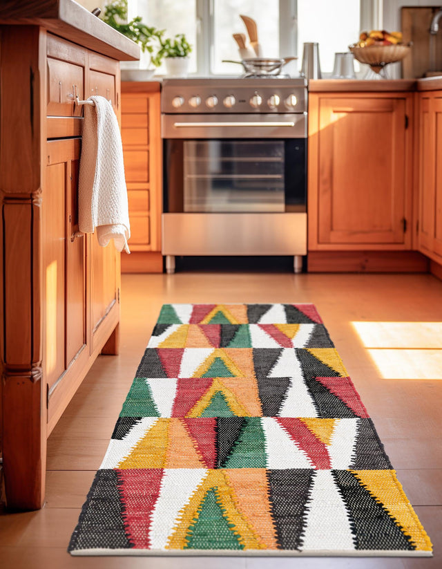 Multicolor 2' x 8' Chindi Cotton Runner Rug