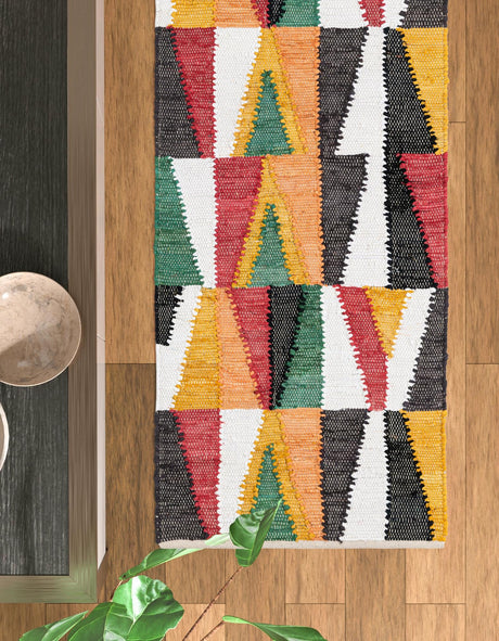 Multicolor 2' 7 x 10' Chindi Cotton Runner Area Rug Interior Design Home Decor Carpet Mat for Sale at Rug Engine