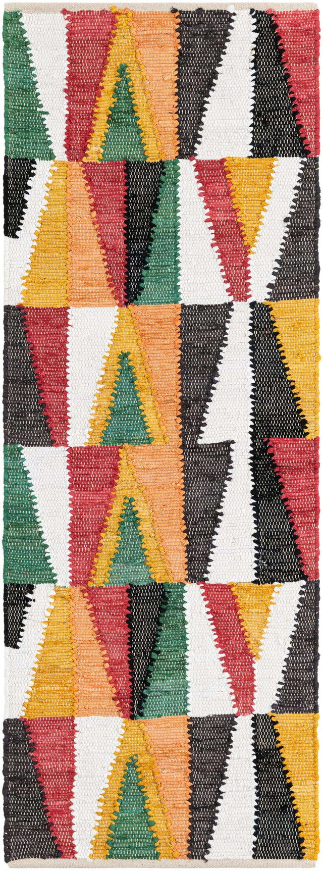 Multicolor 2' x 6' 1 Chindi Cotton Runner Rug