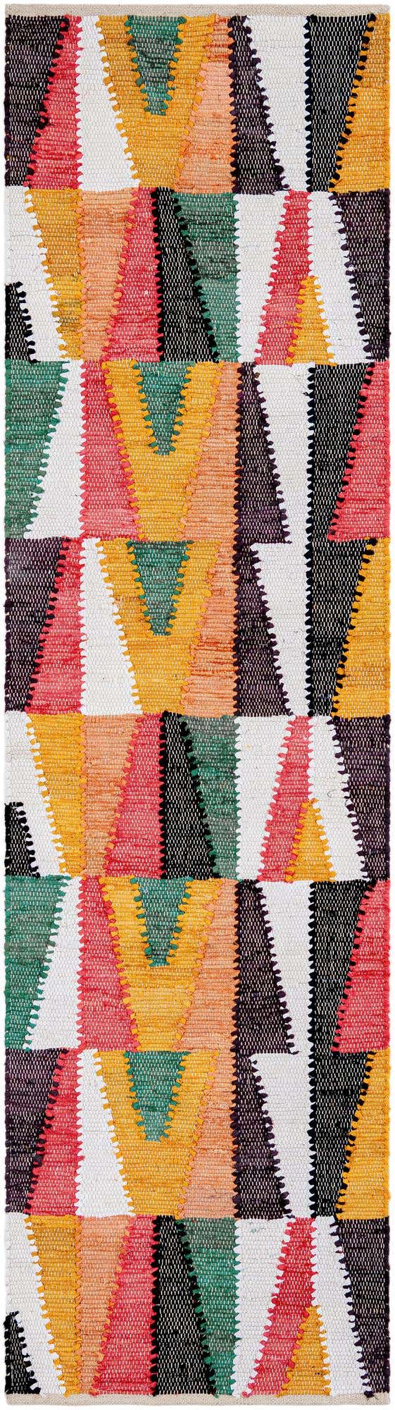 Multicolor 2' x 8' Chindi Cotton Runner Rug