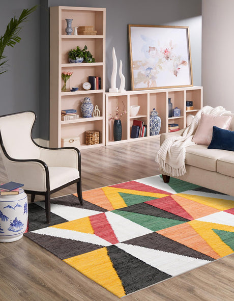 Multicolor 7' 10 x 7' 10 Chindi Cotton Square Area Rug Interior Design Home Decor Carpet Mat for Sale at Rug Engine