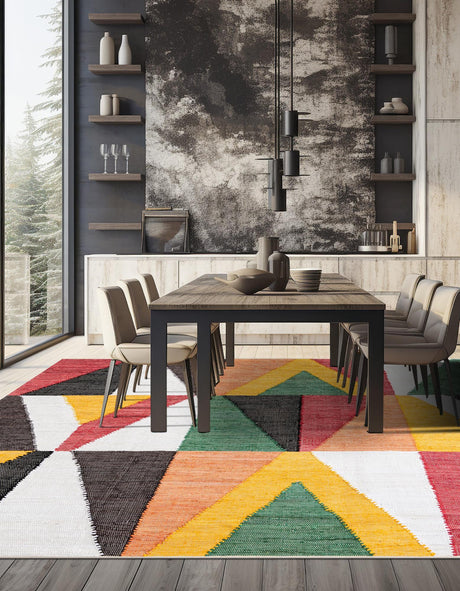 Multicolor 7' 10 x 7' 10 Chindi Cotton Square Area Rug Interior Design Home Decor Carpet Mat for Sale at Rug Engine