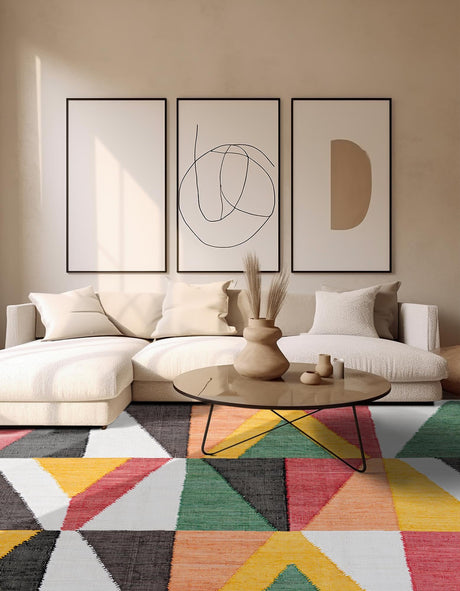 Multicolor 7' 10 x 7' 10 Chindi Cotton Square Area Rug Interior Design Home Decor Carpet Mat for Sale at Rug Engine