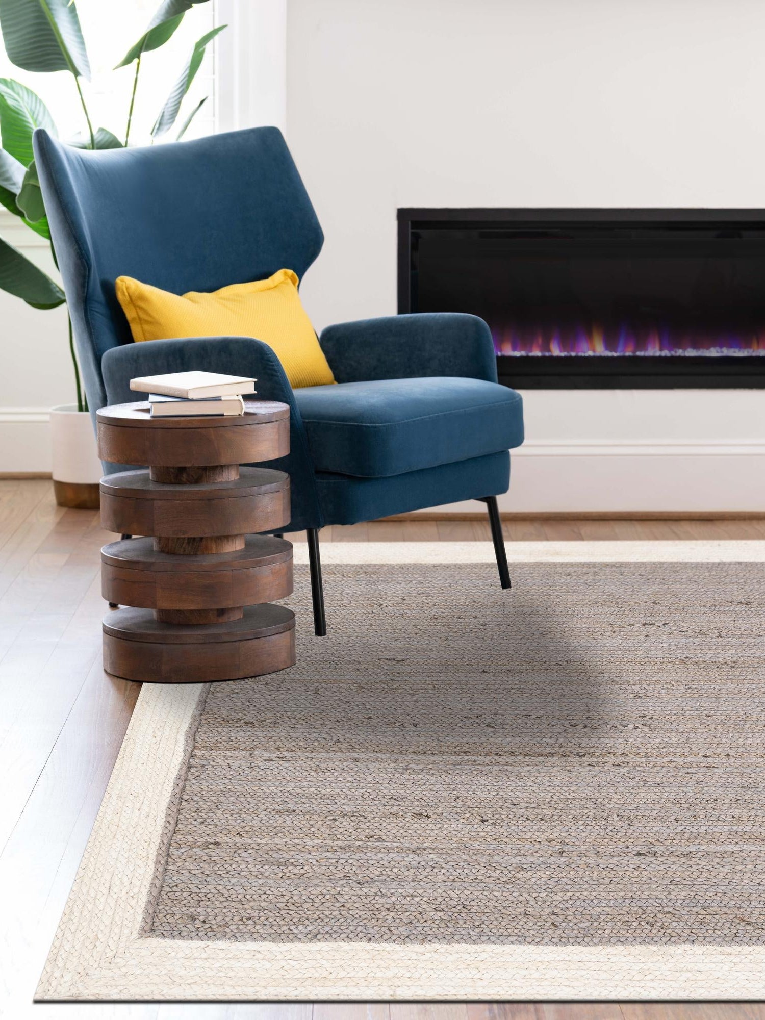 Gray and White 6' 1 x 9' Braided Jute Rectangle Area Rug 100% Jute Hand Braided Natural Eco-Friendly Boho Style Carpet for Living Rooms Dining Office Space Dorms for Sale at Rug Engine