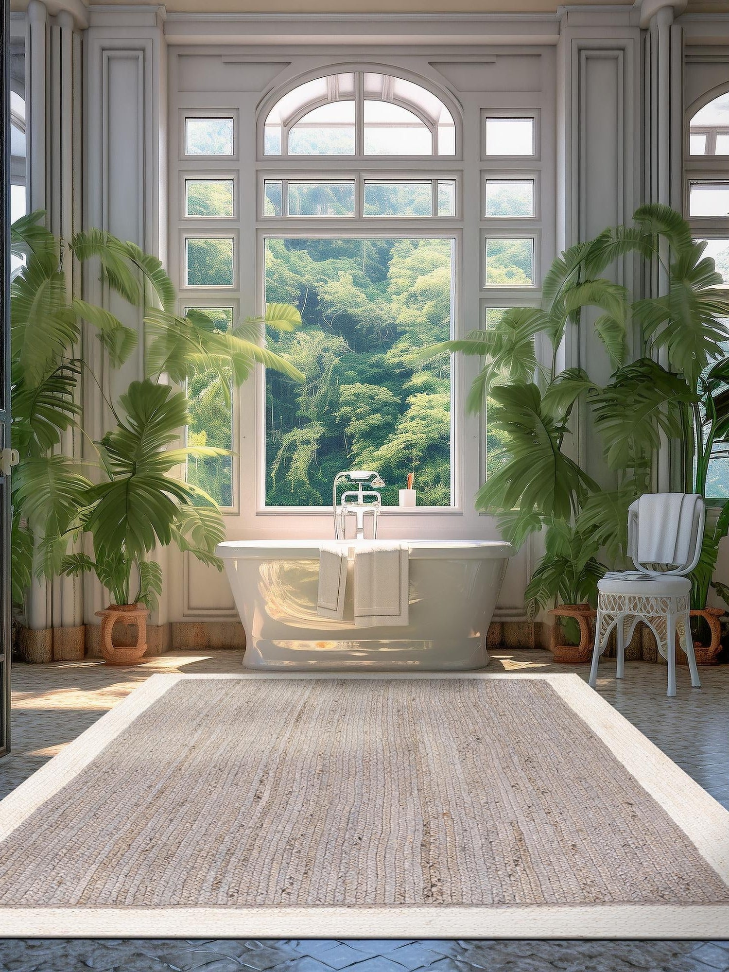 Gray and White 9' x 12' Braided Jute Rectangle Area Rug 100% Jute Hand Braided Natural Eco-Friendly Boho Style Carpet for Living Rooms Dining Office Space Dorms for Sale at Rug Engine