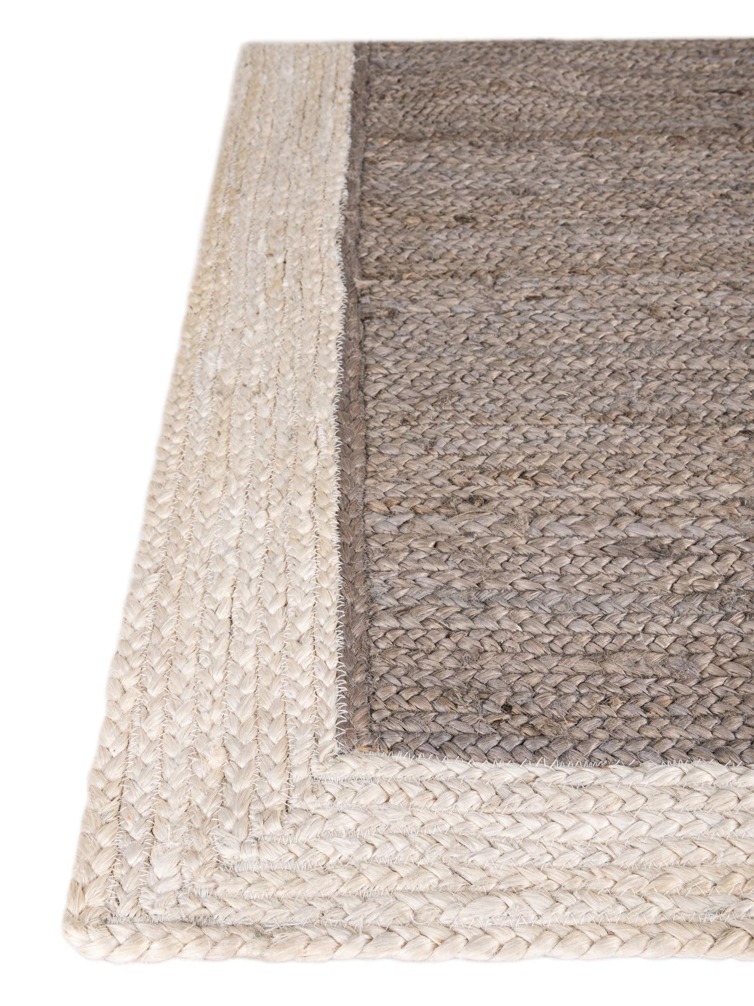 Gray and White 2' x 5' 1 Braided Jute Runner Area Rug 100% Jute Hand Braided Natural Eco-Friendly Boho Style Carpet for Living Rooms Dining Office Space Dorms for Sale at Rug Engine