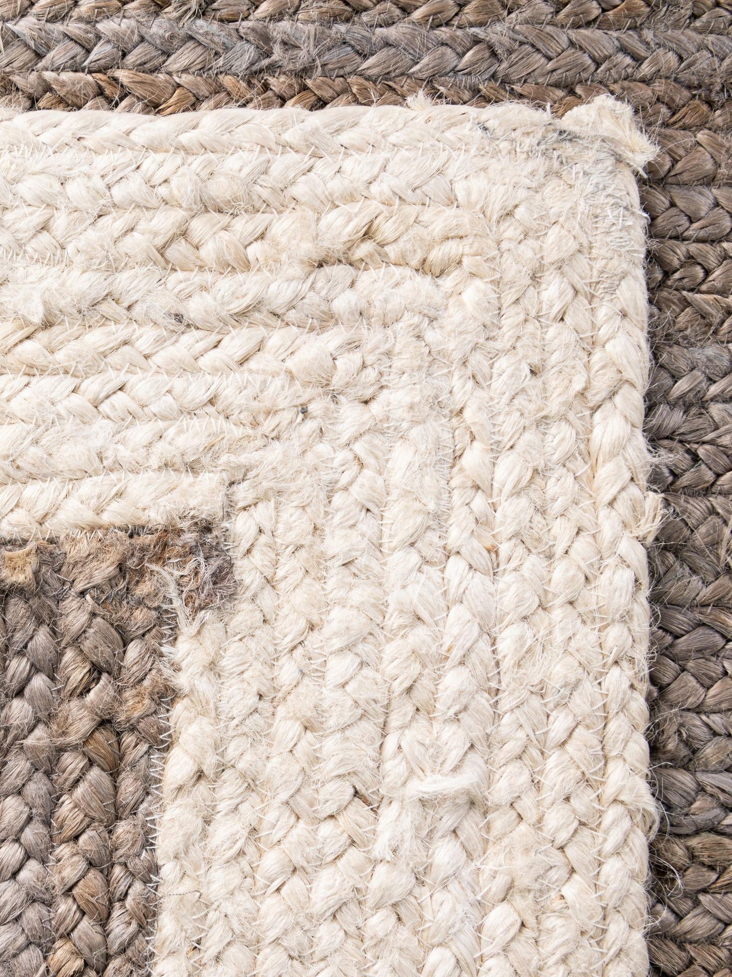 Gray and White 2' x 5' 1 Braided Jute Runner Area Rug 100% Jute Hand Braided Natural Eco-Friendly Boho Style Carpet for Living Rooms Dining Office Space Dorms for Sale at Rug Engine