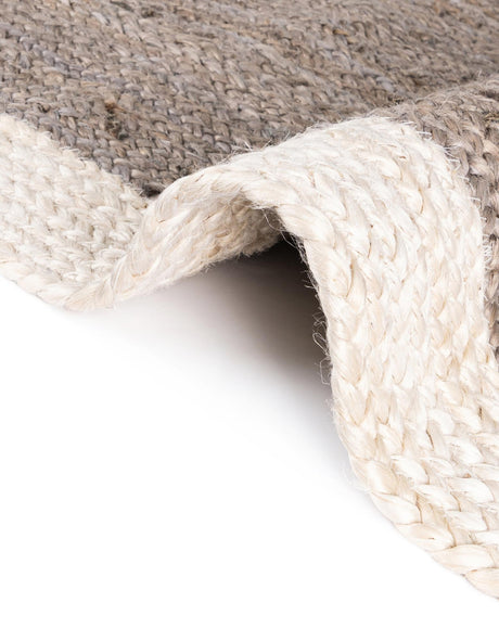 Gray and White 2' x 8' Braided Jute Runner Area Rug 100% Jute Hand Braided Natural Eco-Friendly Boho Style Carpet for Living Rooms Dining Office Space Dorms for Sale at Rug Engine