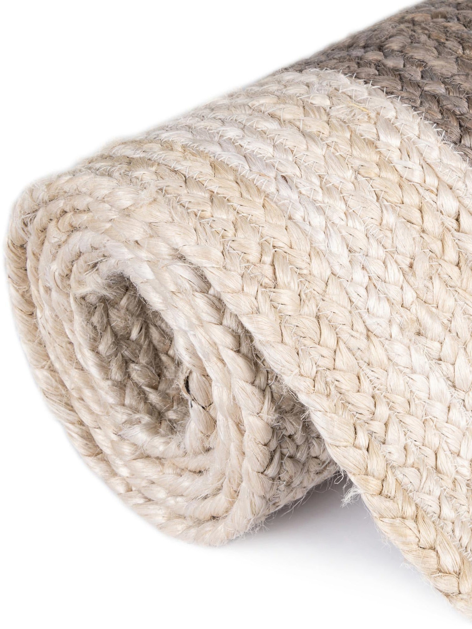 Gray and White 2' x 5' 1 Braided Jute Runner Area Rug 100% Jute Hand Braided Natural Eco-Friendly Boho Style Carpet for Living Rooms Dining Office Space Dorms for Sale at Rug Engine